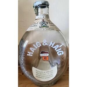 Vintage Haig & Haig Dimple Pinch Scotch Whiskey Bottle & Cap WI Tax Stamp 8 Inch